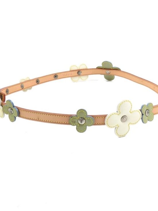 Auth LOUIS VUITTON Ceinture Fleur Belt Multicolor Leather/Patent leather main image 10